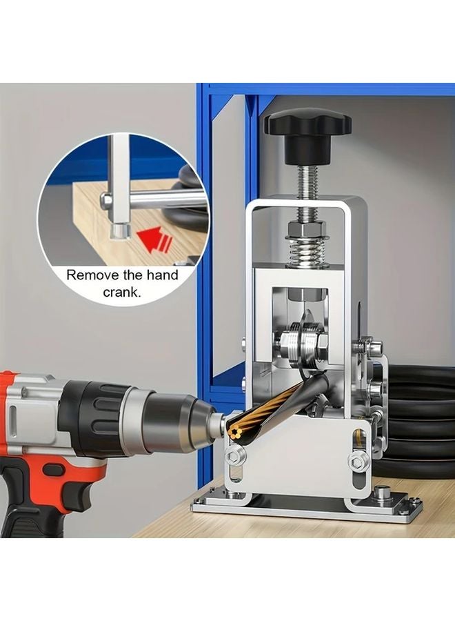 Electric Wire Stripper Tool Manual And Drill Stripping Copper Cable Silvery - Image 4